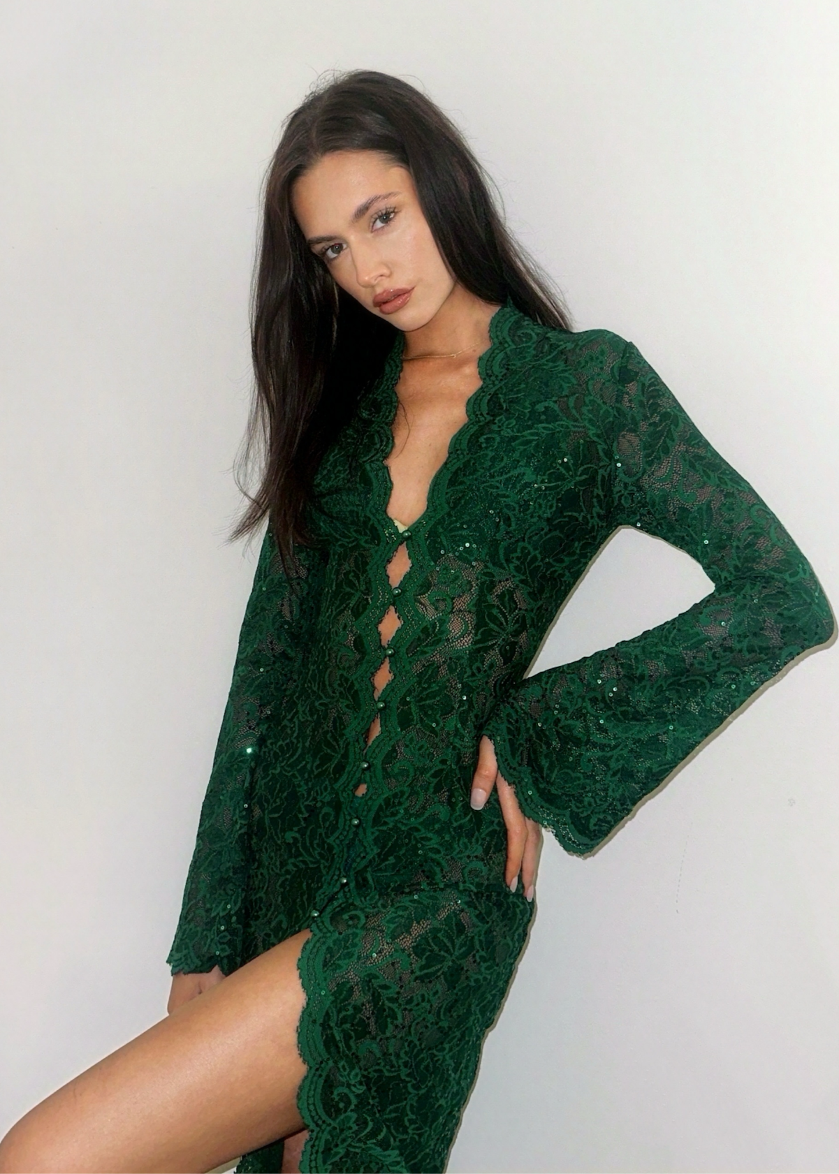 green lingerie dress Venus Lace Robe SCH007733_PG_L Sky Blue Bridesmaid Dresses: while the full sequined Style:Skirt