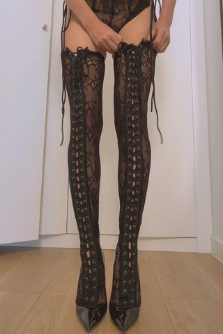 Lilith Lace-Up Stockings