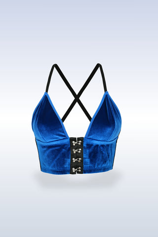 Midnight Sky Bralette Top in Blue Velvet
