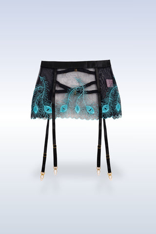 Majestic Peacock Suspender Belt
